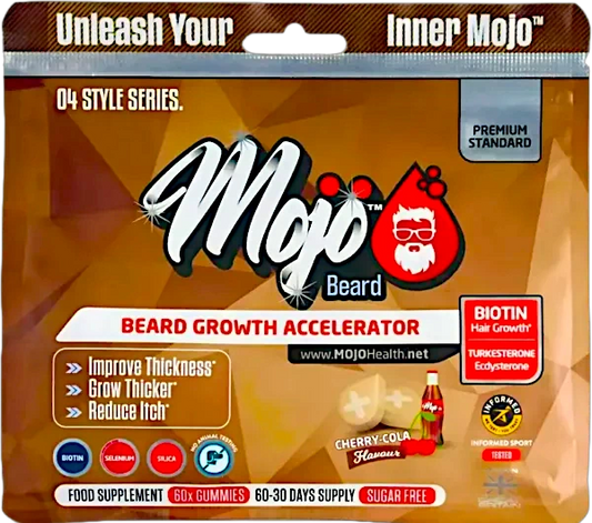 Mojo Beard Growth Gummies Grow A Beard Supplement Biotin B7 Facial Hair Accelerator Vitamins Best Uk Collagen Turkesterone Ecydesterone For Men