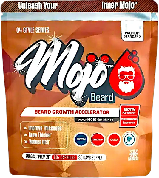 Mojo Beard Growth Supplements Grow A Beard Biotin B7 Facial Hair Accelerator Vitamins Best Uk Collagen Turkesterone Ecydesterone Capsules For Men 0
