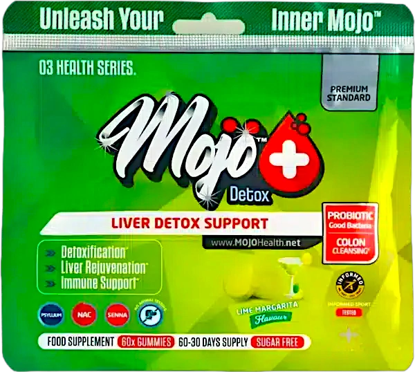 Mojo Detox Gummies Acidophilus Probiotic Prebiotic Senna Gut Health Colon Parasite Cleanse Gut Flora Constipation Best Uk Alcohol Drug Detoxification Gallbladder Bloat Supplement