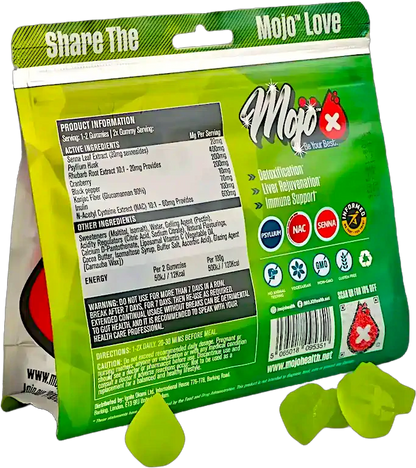 Mojo Detox Gummies Liver Colon Gallbladder Detoxification Probiotic Prebiotic Acidophilus Supplement