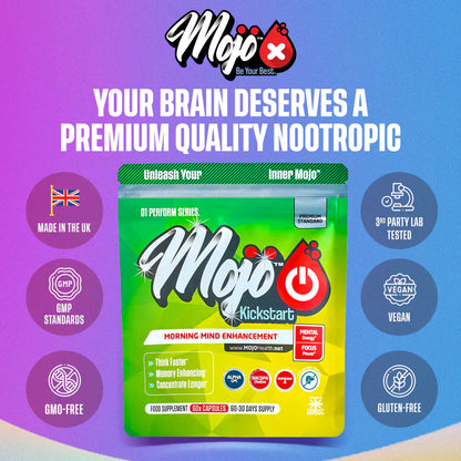 Mojo Kickstart Nootropic Neurotropics Huperzine A Alpha Brain Booster Gpc Bacopa Choline Ginkgo Genius Mind Capsules 3