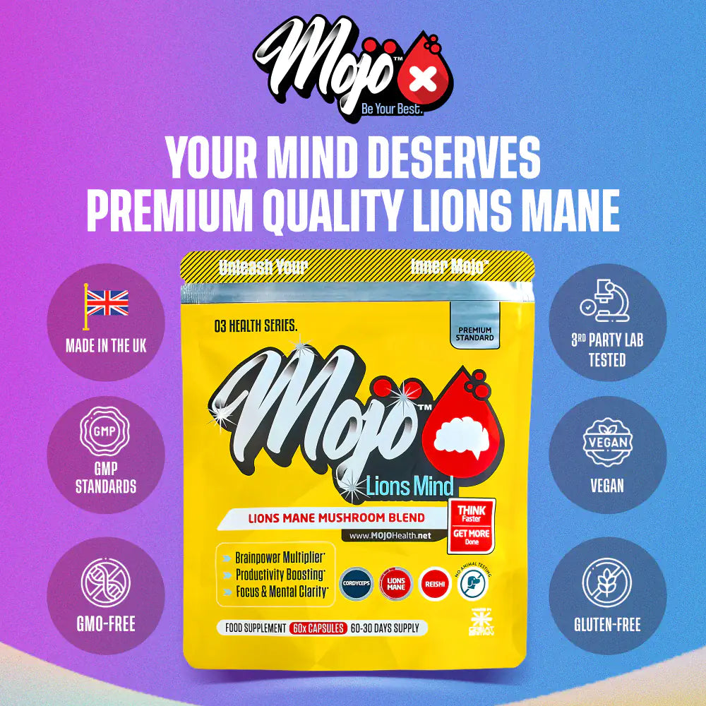Mojo Lions Mind Lions Mane Reishi Cordyceps Mushroom Nootropic Neurotropics Alpha Brain Genius Capsules Supplements 4