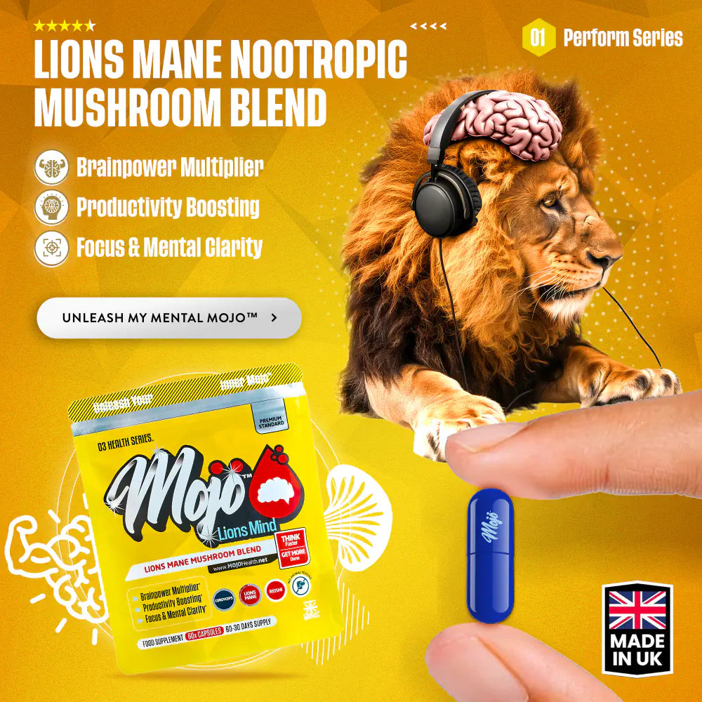 Mojo Lions Mind Lions Mane Reishi Cordyceps Mushroom Nootropic Neurotropics Alpha Brain Genius Capsules Supplements 6