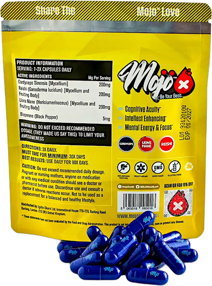 Mojo Microdose Mushroom Nootropic Lions Mane Alpha Brain Supplement