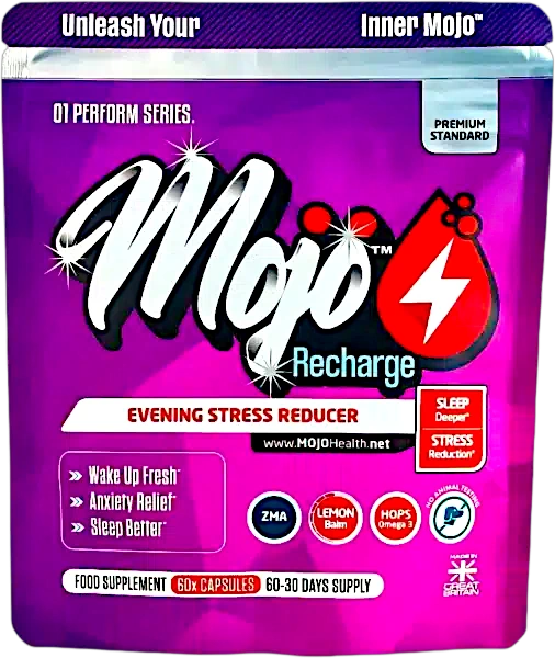 Mojo Recharge Sleep Aid Capsules Melatonin L Tryptophan L Theanine Non Drowsy Night Time Pm Mood Nootropic Calms Anxiety Best Uk Zma Chamomile Hops Valerian Supplement 0