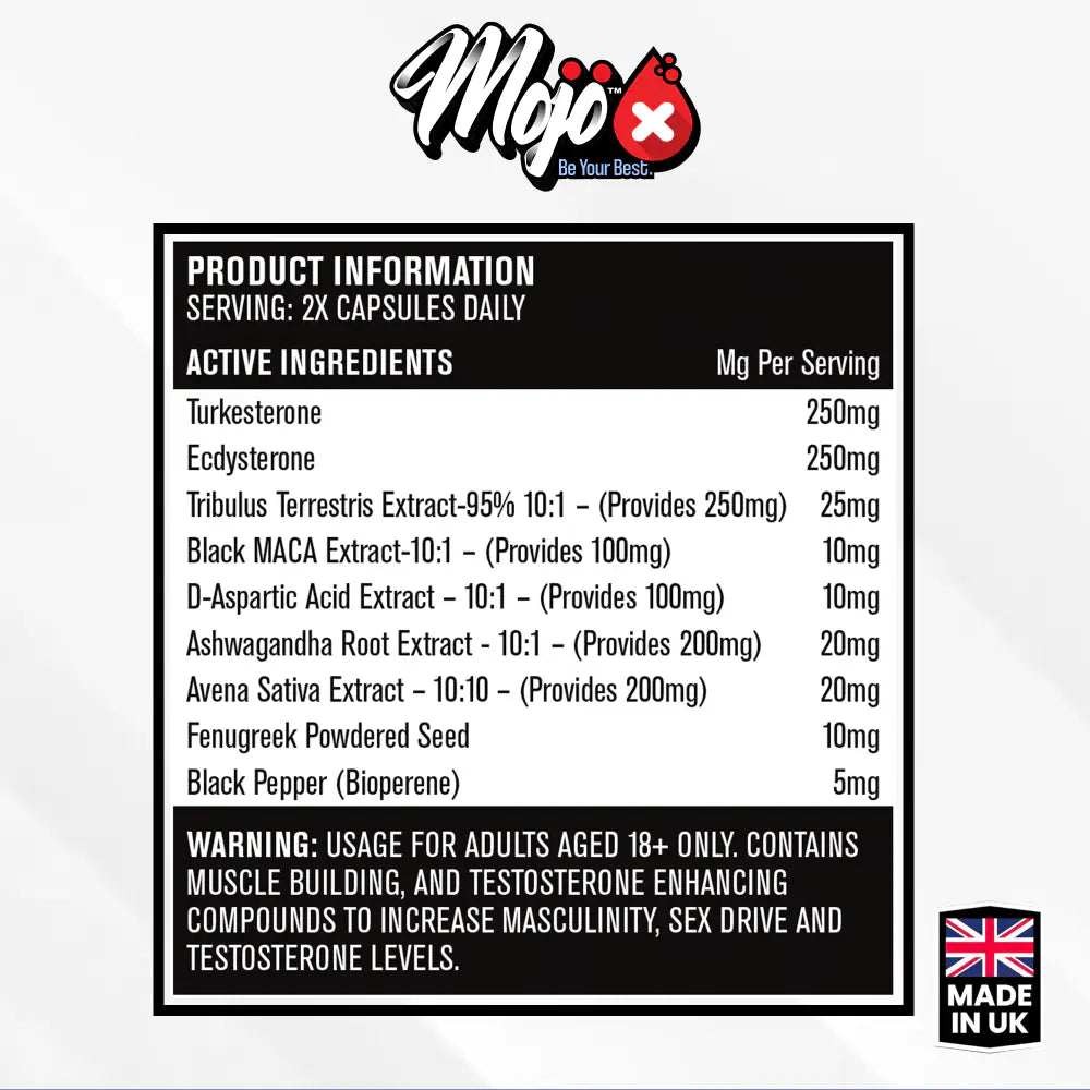 Mojo Testo Natural Testosterone Booster Best Uk Turkesterone Ecdysterone Supplements Ingredients