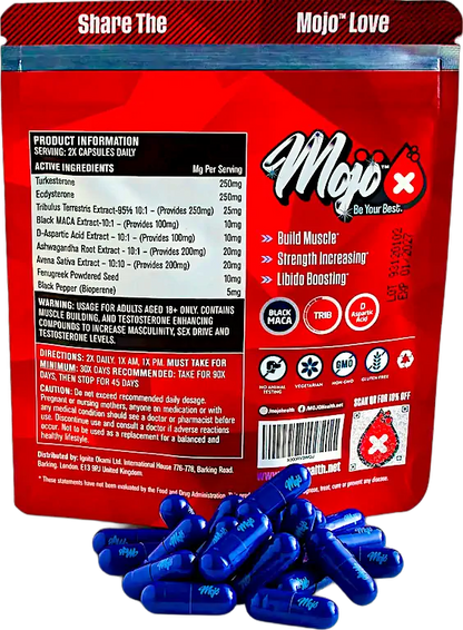 Mojo Testo Turkesterone Ecdysterone Testosterone Booster Supplement